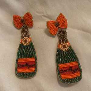 Champagne bottle earrings